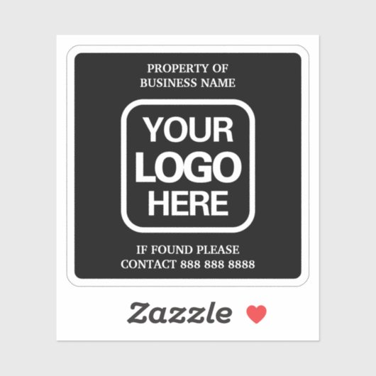 eigendom van de onderneming | Black | Witte Logo Sticker (Vel)