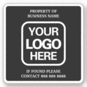 eigendom van de onderneming | Black | Witte Logo Sticker (Voorkant)