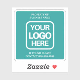 eigendom van de onderneming | Blauwgroen | Witte L Sticker