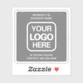 eigendom van de onderneming | Gray | Witte Logo Sticker (Vel)