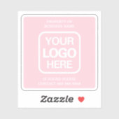 eigendom van de onderneming | Roze | Witte Logo Sticker (Vel)