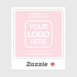 eigendom van de onderneming | Roze | Witte Logo Sticker