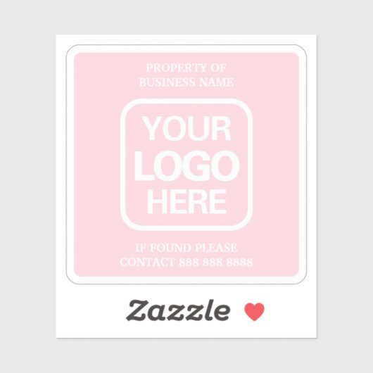 eigendom van de onderneming | Roze | Witte Logo Sticker (Vel)