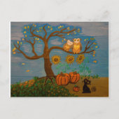 Eigendom van een boom, zonnebloemen, pompoenen en  briefkaart (Voorkant)