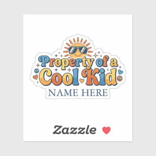 Eigendom van een Coole Kinder Persoonlijke Naam Sc Sticker (Vel)