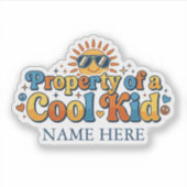 Eigendom van een Coole Kinder Persoonlijke Naam Sc Sticker (Voorkant)