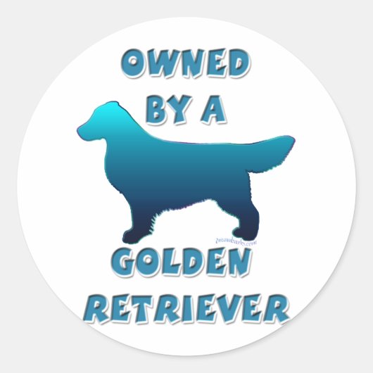 Eigendom van een Golden Retriever Ronde Sticker (Voorkant)