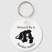 Eigendom van een grens Collie Cute Dog Sleutelhanger (Voorkant)
