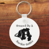 Eigendom van een grens Collie Cute Dog Sleutelhanger (Voorkant)