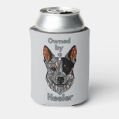 Eigendom van een Heeler (Blauw) Blikjeskoeler (Blikje Achterkant)