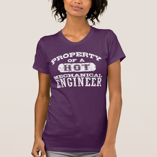 Eigendom van een Hot Mechanical Engineer T-shirt (Voorkant)