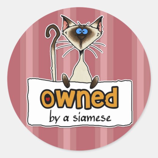 eigendom van een siamese ronde sticker (Voorkant)