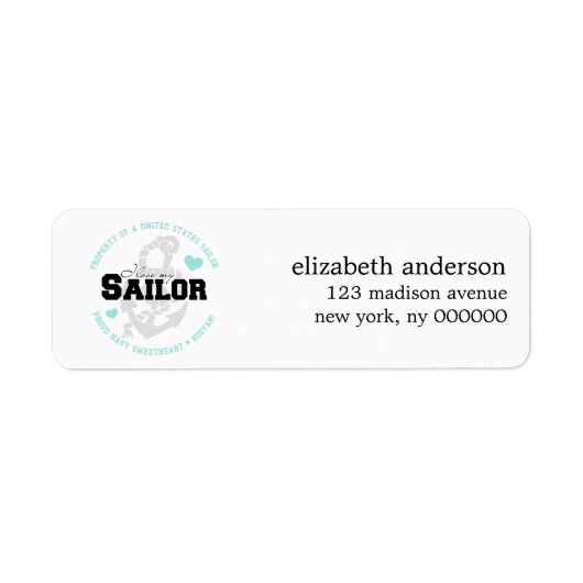 Eigendom van een US Sailor Adresetiketten Etiket (Voorkant)