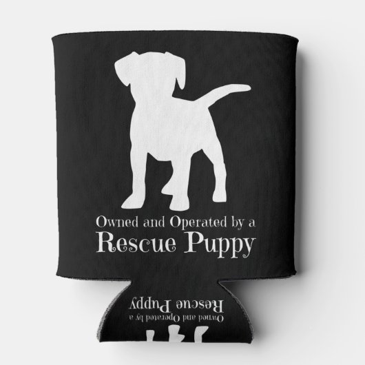 Eigendom van en gebruikt door een reddingspydog blikjeskoeler (Achterkant)