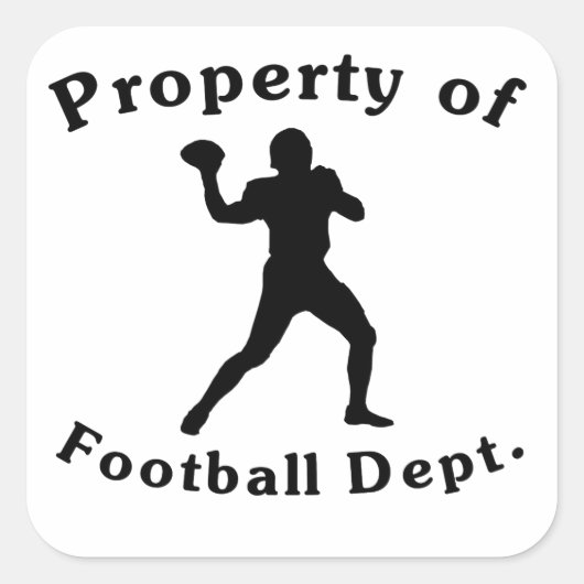 Eigendom van Football Dept Vierkante Sticker (Voorkant)