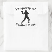 Eigendom van Football Dept Vierkante Sticker (Tas)