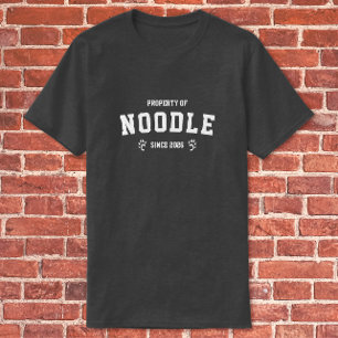 Eigendom van fretpoot jaar & naam t-shirt