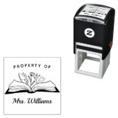 Eigendom van gewoonte leraar naam geopend boek blo  zelfinktende stempel (In situ)