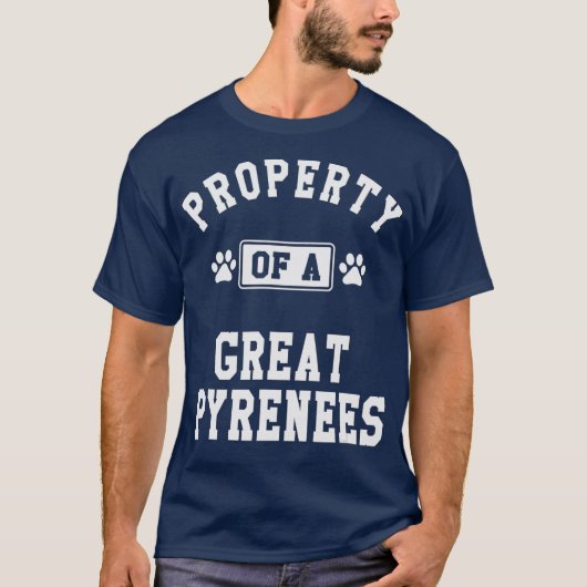 Eigendom van Grote Pyreneeën Grappige Pyreneeën Ho T-shirt (Voorkant)