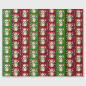 Eigendom van het kerstpatroon van Santa Hats, rood Cadeaupapier (Vlak)