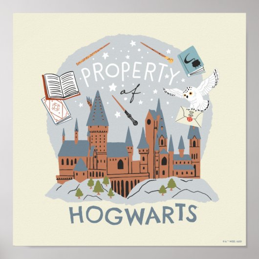 Eigendom van Hogwarts Cartoon Grafiek Poster (Voorkant)