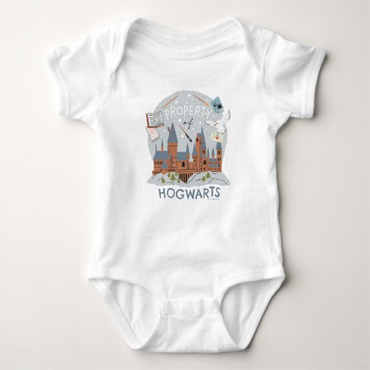 Eigendom van Hogwarts Cartoon Grafiek Romper (Voorkant)