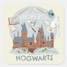 Eigendom van Hogwarts Cartoon Grafiek Vierkante Sticker