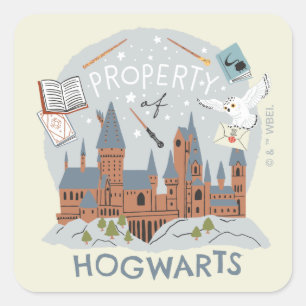Eigendom van Hogwarts Cartoon Grafiek Vierkante Sticker