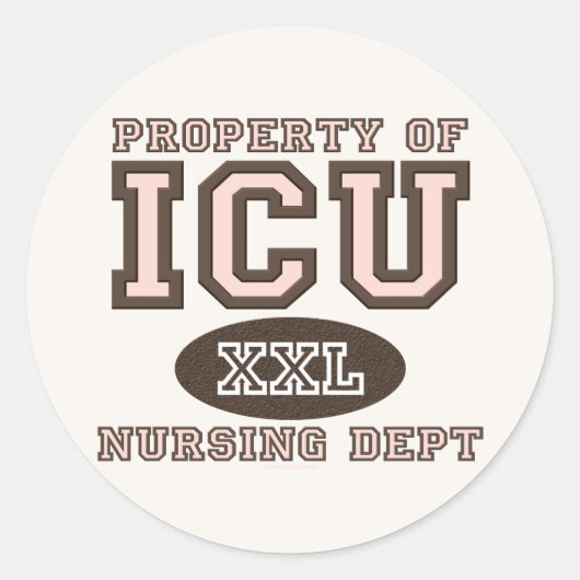 Eigendom van ICU Verpleegkunde Dept Stickers (Voorkant)