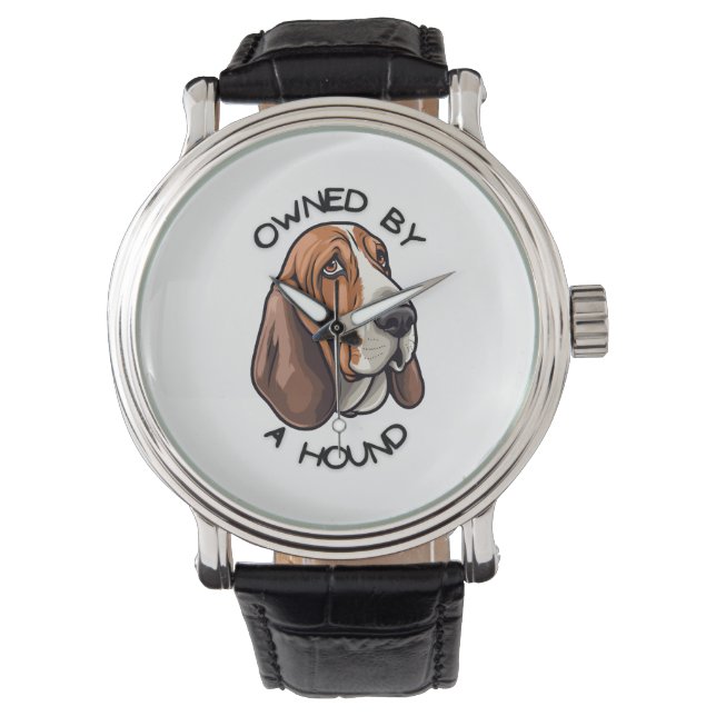 Eigendom van iemand Basset Hound Horloge (Voorkant)