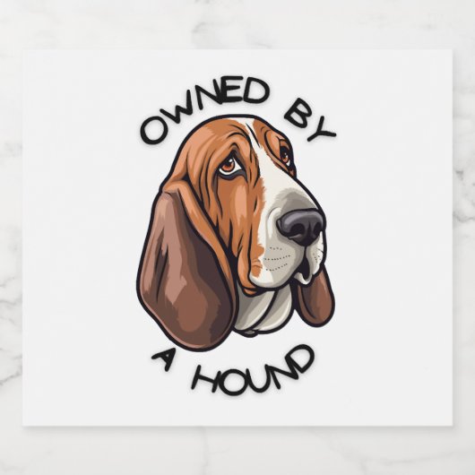 Eigendom van iemand Basset Hound Sparkling Wijnetiket (Enkel label)