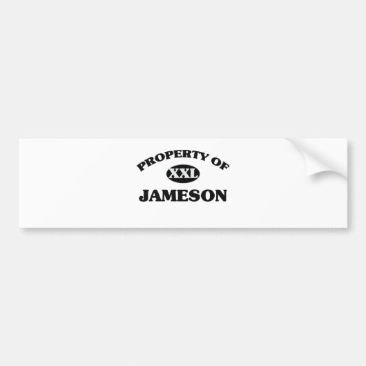 Eigendom van JAMESON Bumpersticker (Voorkant)