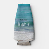 Eigendom van Jouw naam Caribbean Zee gepersonalise Flesjeskoeler (Voorkant)