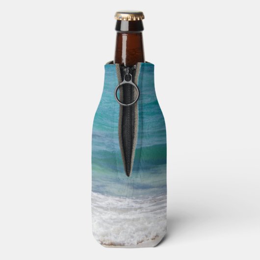 Eigendom van Jouw naam Caribbean Zee gepersonalise Flesjeskoeler (Fles Achterkant)