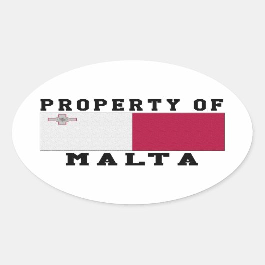 Eigendom van Malta Ovale Sticker (Voorkant)
