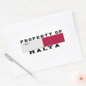 Eigendom van Malta Ovale Sticker (Envelop)