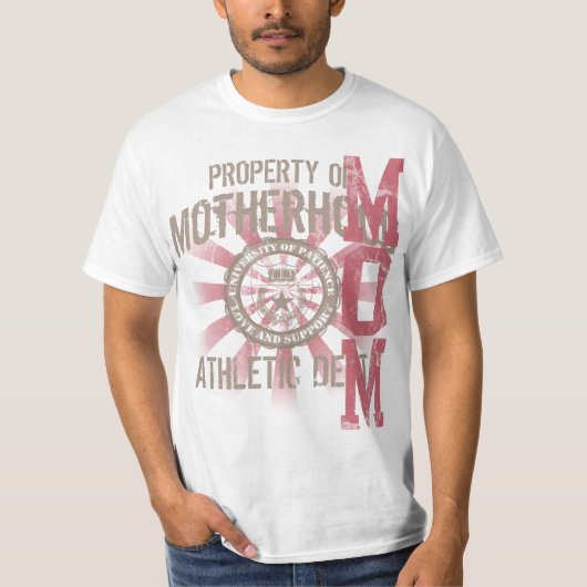 Eigendom van Motherhood Athletic dept. Moeder T-sh T-shirt (Voorkant)