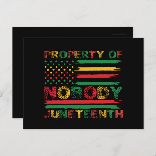 Eigendom van niemand Juneteenth Amerikaanse vlag Briefkaart (Voorkant / Achterkant)
