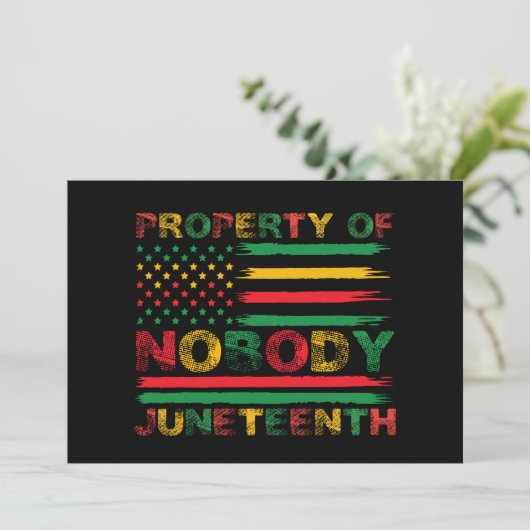 Eigendom van niemand Juneteenth Amerikaanse vlag Kaart (Staand voorkant)