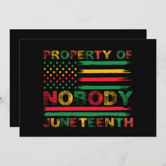 Eigendom van niemand Juneteenth Amerikaanse vlag Kaart (Voorkant / Achterkant)