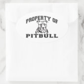 Eigendom van Pitbull Ovale Sticker (Tas)