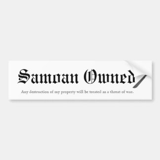 Eigendom van Samoan Bumpersticker