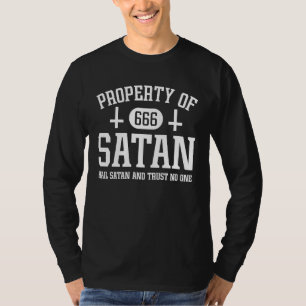 Eigendom van Satan 666 Occult Lucifer Duivels Eten T-shirt