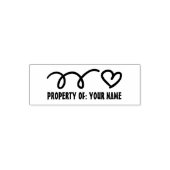 Eigendom van schoolboek zelf inkt hart stempel (Design)