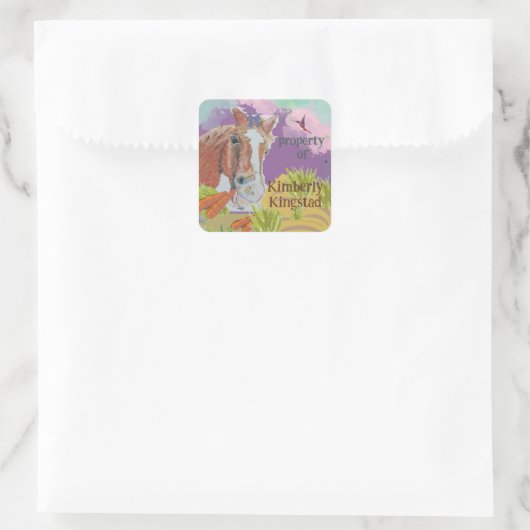 eigendom van stickers van paarden, (Tas)