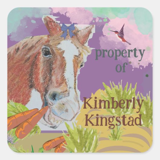 eigendom van stickers van paarden, (Voorkant)