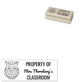 Eigendom van Teacher Classroom Cartoon Uil Rubberstempel (Gestempeld)