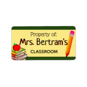 Eigendom van Teacher Classroom Label Sticker Schoo (Voorkant)