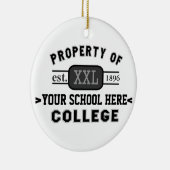 Eigendom van uw school of college op persoonlijke keramisch ornament (Rechts)