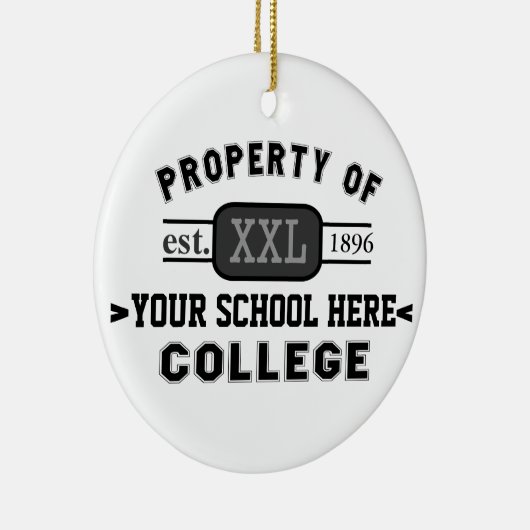 Eigendom van uw school of college op persoonlijke  keramisch ornament (Rechts)